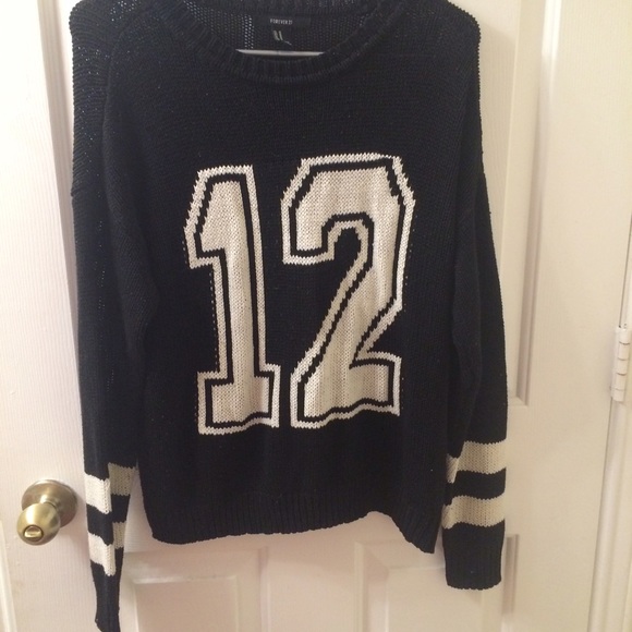 Black & White Forever 21 number sweater