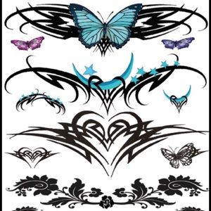 Lowe back temporary tattoos 2 pages as in picture