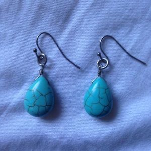 THAILAND || turquoise pendent earrings