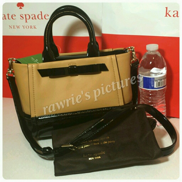 kate spade Handbags - New Kate Spade leather bow satchel macchiato black