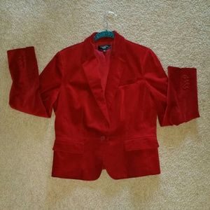 Stylish velour burnt orange Talbots blazer