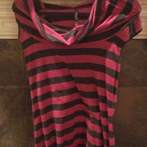 Black and pink striped top