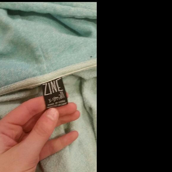 ZINE tourqoise zip up hoodie - Picture 3 of 4