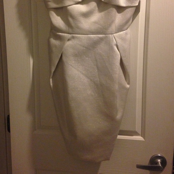 Badgley Mischka Collection white/silver dress - Picture 2 of 4