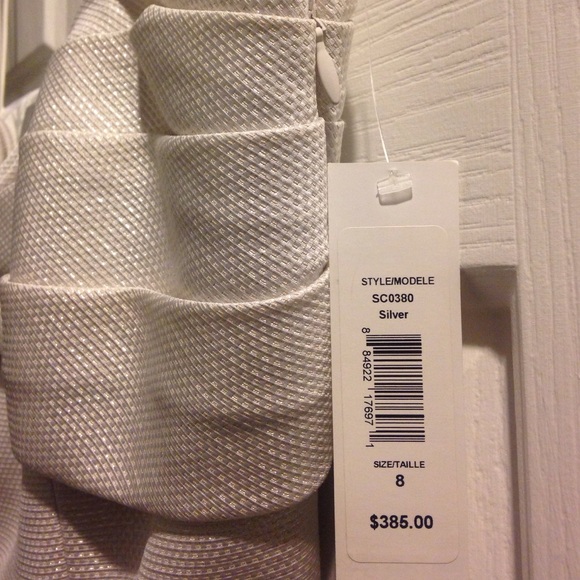 Badgley Mischka Collection white/silver dress - Picture 4 of 4