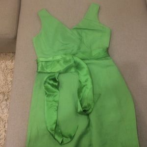 Green Cotton Dress with Silk Sash - St. Patrick's