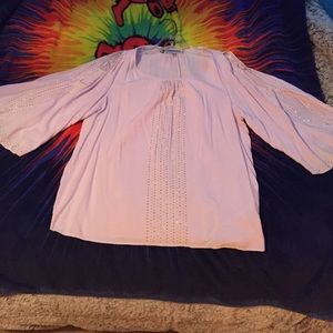 Light pink/lavender top with small gold stones