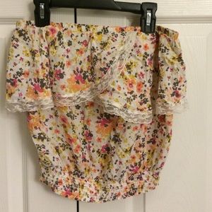 Floral Strapless Blouse