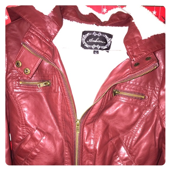 🍃Burgundy Leather Jacket🍃