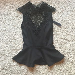 Black peplum top