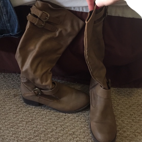 Forever 21 Boots - Tall buckled light brown boots