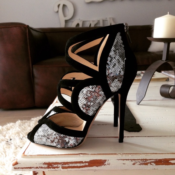 Brand New Jimmy Choo Sequin and Suede Heels