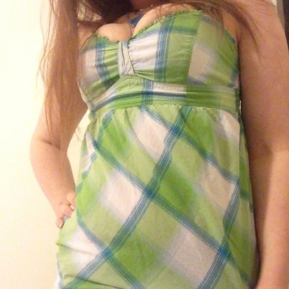 Green plaid tank top
