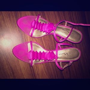 Ruffled pink heels/sandals