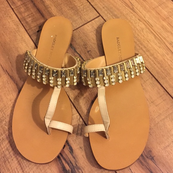 Badgley mischka jeweled sandals worn two times
