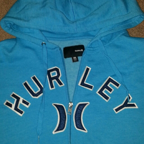 Aqua blue Hurley zipper hoodie