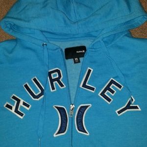 Aqua blue Hurley zipper hoodie
