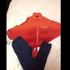 Red Ombré Blouse