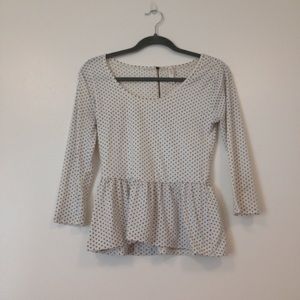 Cute polka dot peplum top!