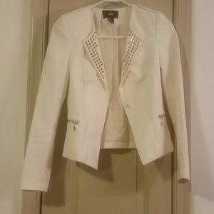 H&M ivory blazer with stud details