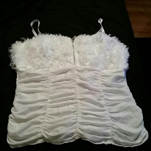 Fluffy White Halter Top