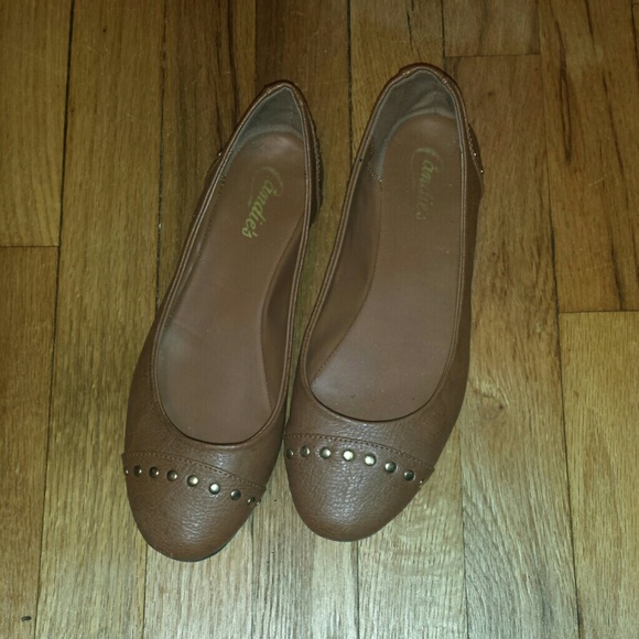 Brown studded flats