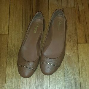 Brown studded flats