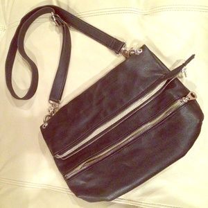 Black Leather Crossbody - NWOT