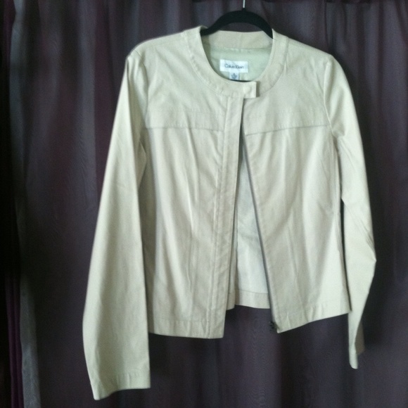 Calvin Klein off white cotton jacket s8 ALMOST NEW