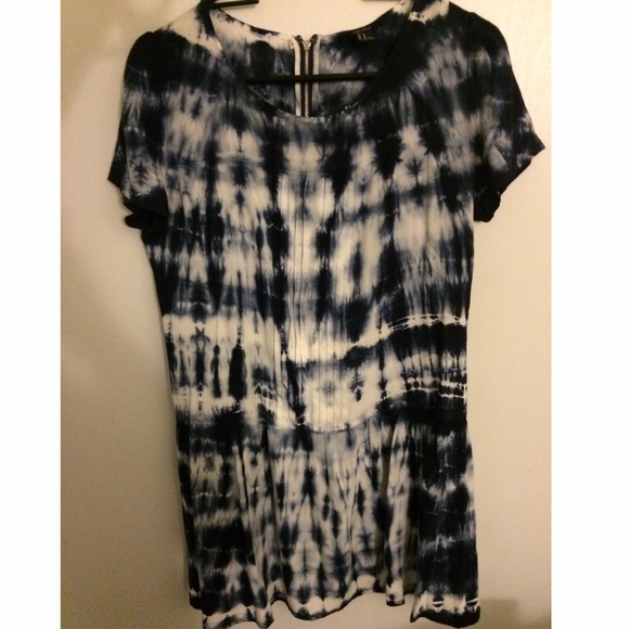 Blue and white dress