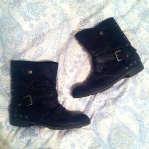 Short Black Studded Booties