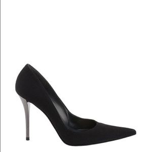 Stuart Weitzman Fever Black Crepe*Metal Heel sz8!!