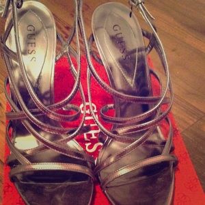 Pewter sandal heel