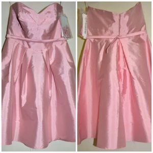 Designer Pink Bridesmaid Formal Strapless Dress