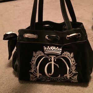 Black velvet and leather Juicy Couture handbag