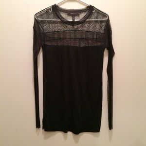BCBGMaxazria long sleeve lace top