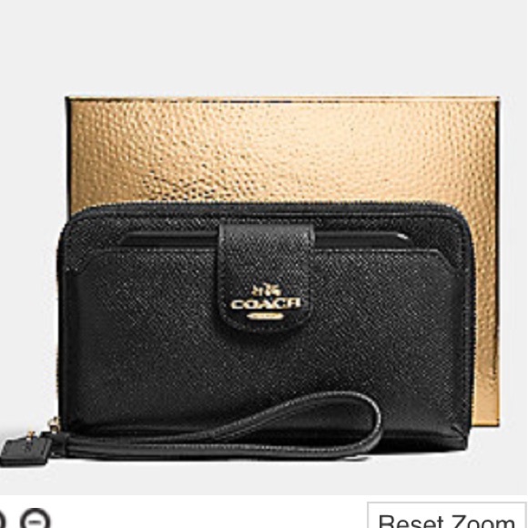 Coach Box Leather Pocket Walllet/ Wristlet