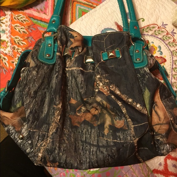 Camouflage/Teal Purse