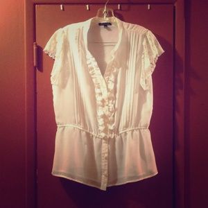 White top blouse size Large