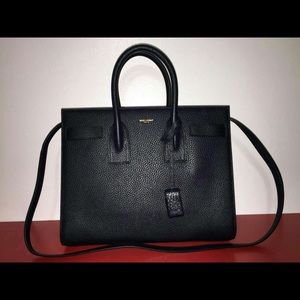 Classic Small Sac De Jour Bag in Navy Blue Leather