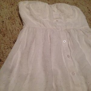 White strapless dress