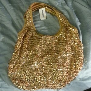 Aeropostale gold mesh bag NWT
