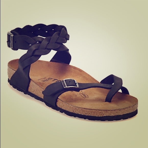 Brown Braided Yara Birkenstock Sandals Size 37