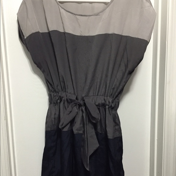 Color block cinched waist dress