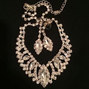 Necklace/Earrings, prom, sparkle, diamond inspired