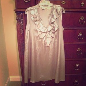 Silver ruffle collar dress