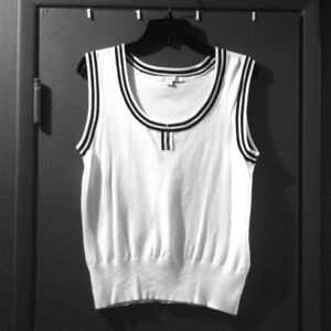 White sweater best with black trim size L