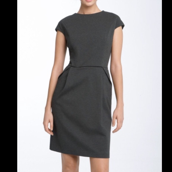 Lafayette 148 New York Gray Back Zip Dress. Size 0