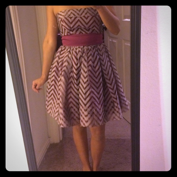 Purple and silver chevron dress