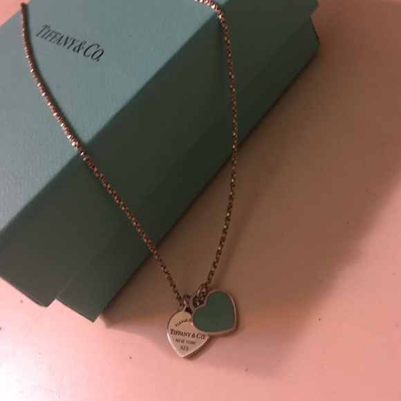double heart authentic Tiffany and co necklace - Picture 1 of 4